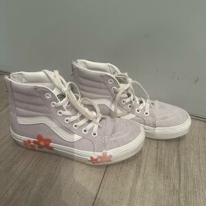 Vans Lavender High-Tops with Orange Floral Design